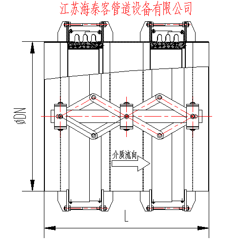 BLFZ比例連桿復(fù)式自由型膨脹節(jié)結(jié)構(gòu)